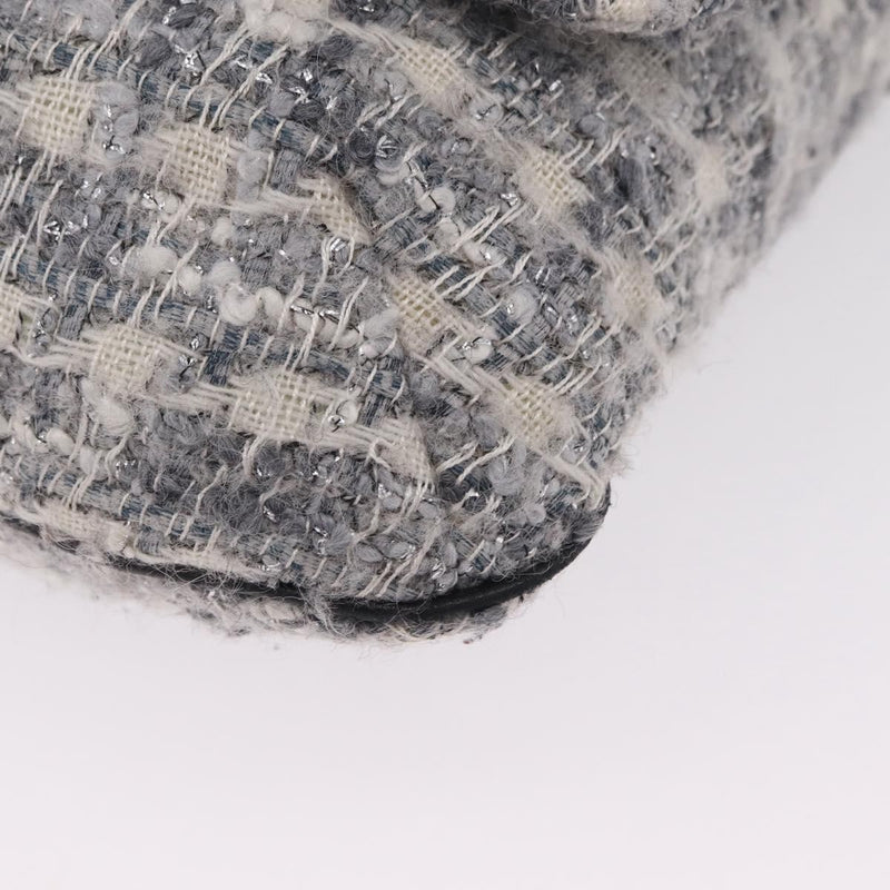 Chanel Camellia Messenger Tweed Gray Cotton