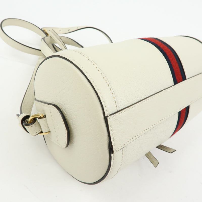 Gucci Ophidia Boston Leather White Bag