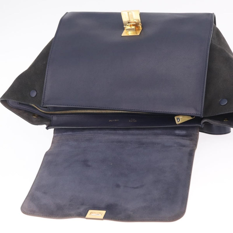Celine Tricolor Trapeze Leather Navy Bag