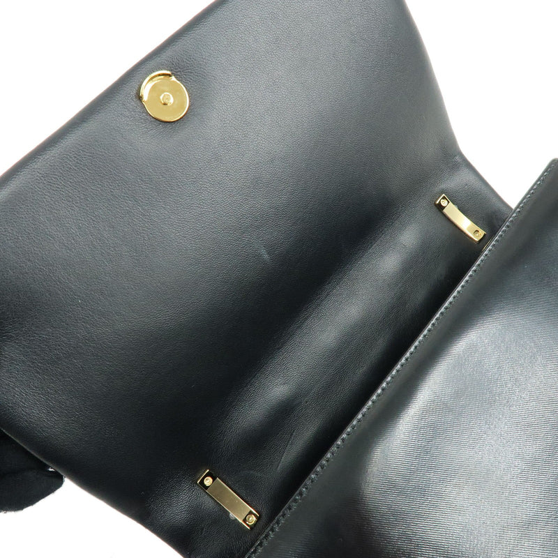 Burberry Lola Clutch On Chain Quilted Leather Black