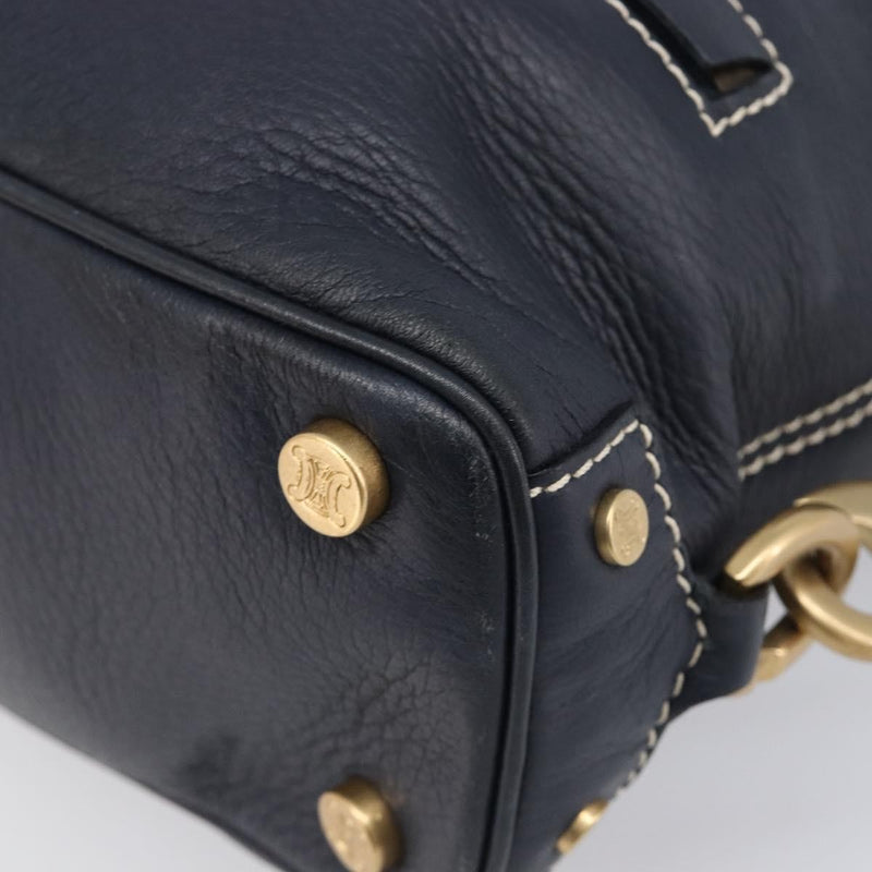 Celine Top Handle Leather Black Bag