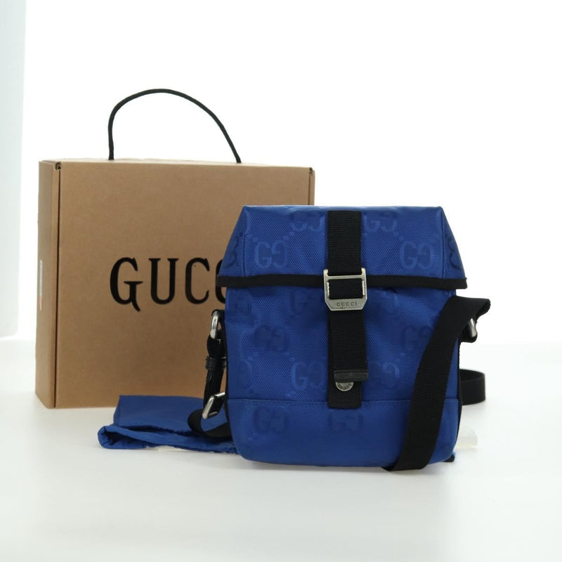 Gucci Off The Grid Buckle Messenger Gg Econyl Blue Canvas