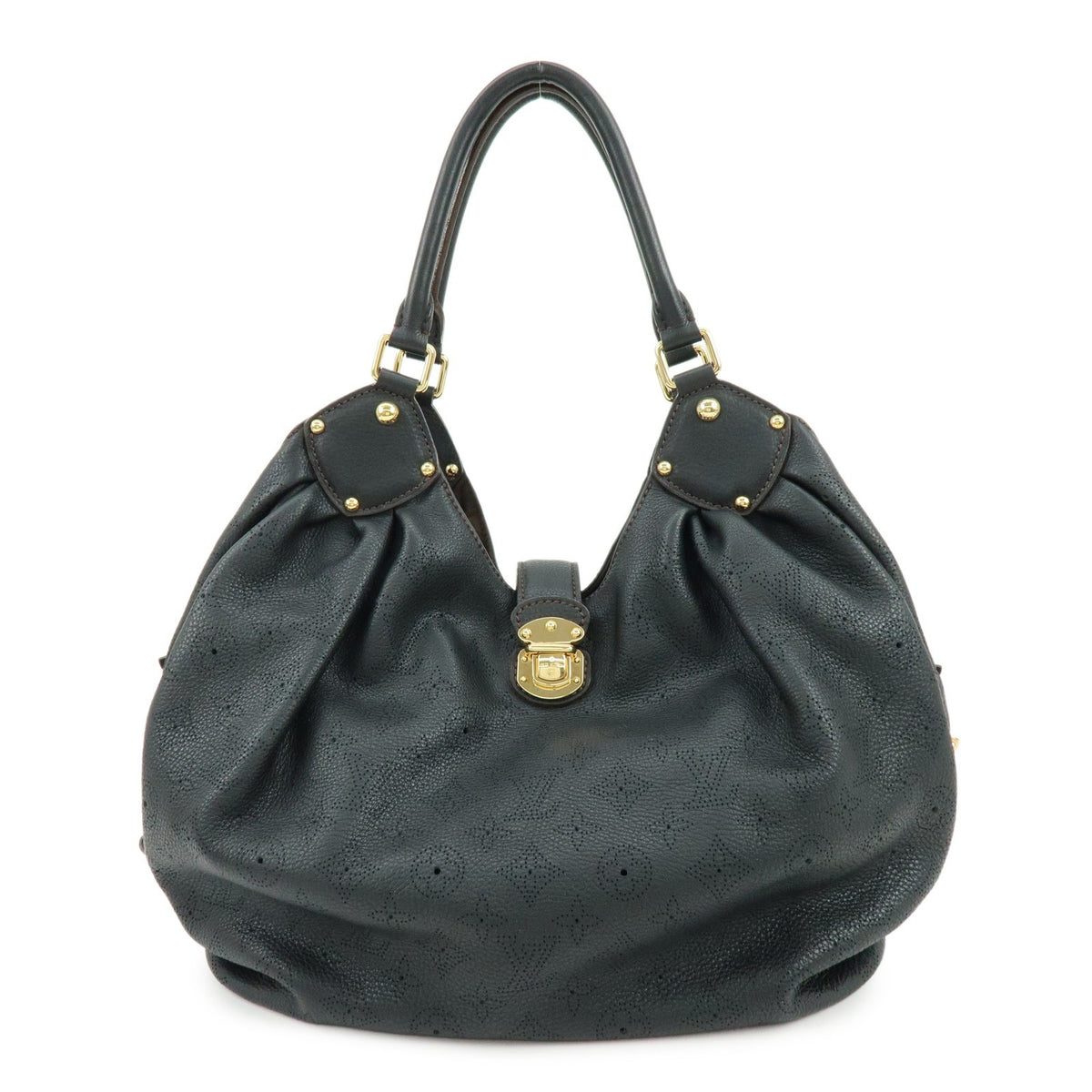 Louis Vuitton L Hobo Mahina Leather Black