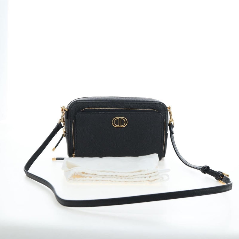 Christian Dior Caro Double Leather Black Bag