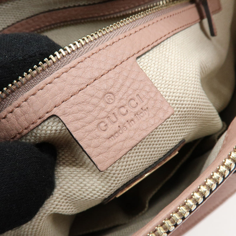 Gucci Soho Convertible Soft Top Handle Leather Pink Bag