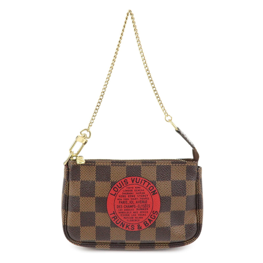 Louis Vuitton Pochette Accessoires Limited Edition Damier Brown Canvas Bag