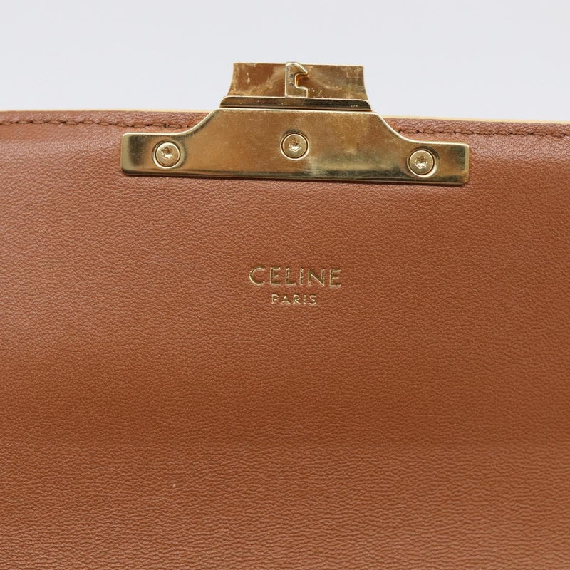 Celine Triomphe East-West Coated Canvas White Leather Bag
