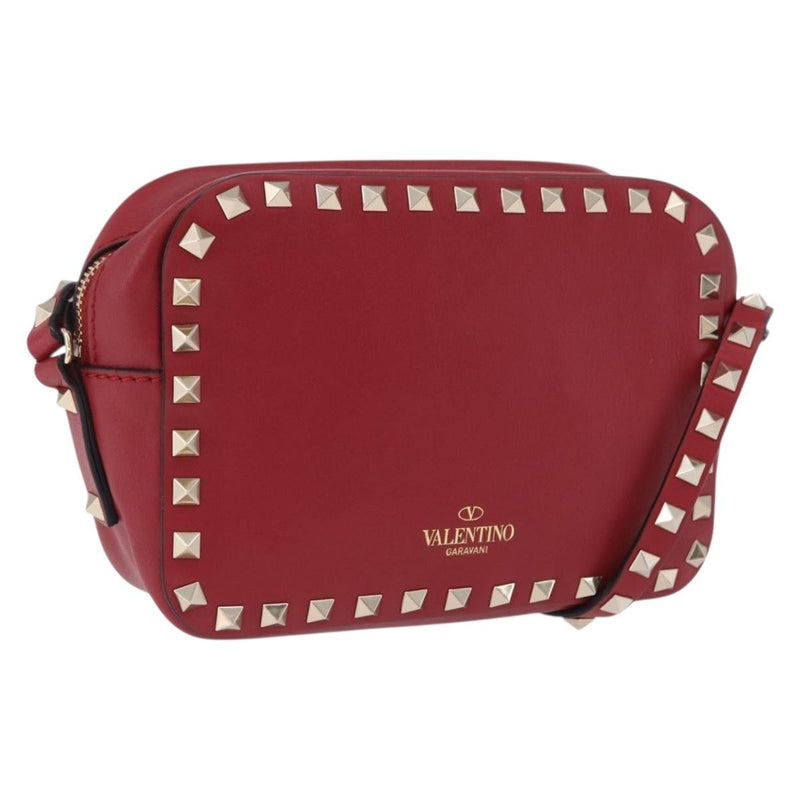 Valentino Garavani Rockstud Camera Leather Red Bag