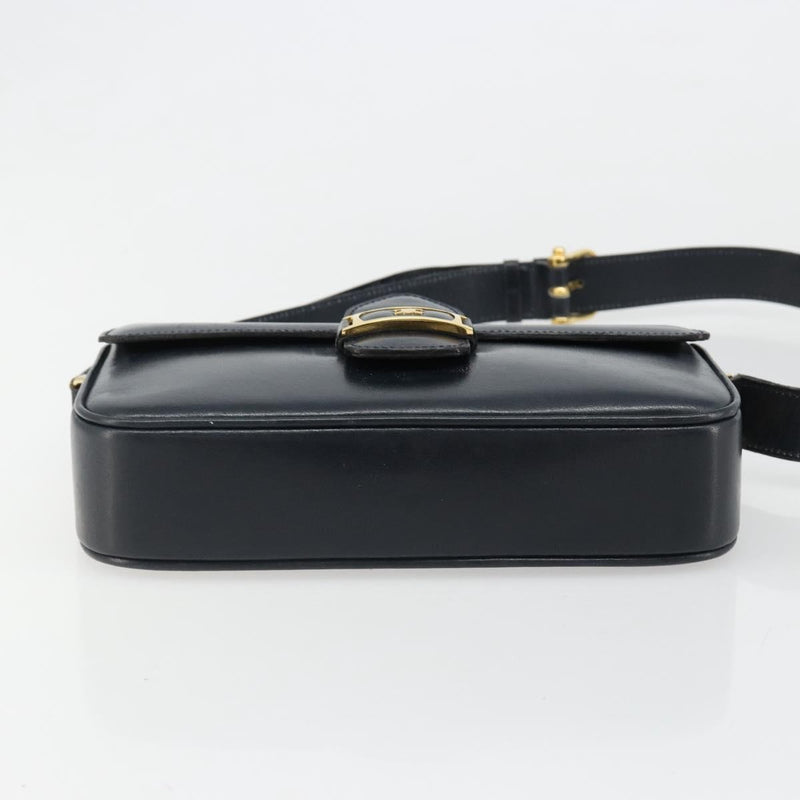 Celine Shoulder Leather Navy Bag