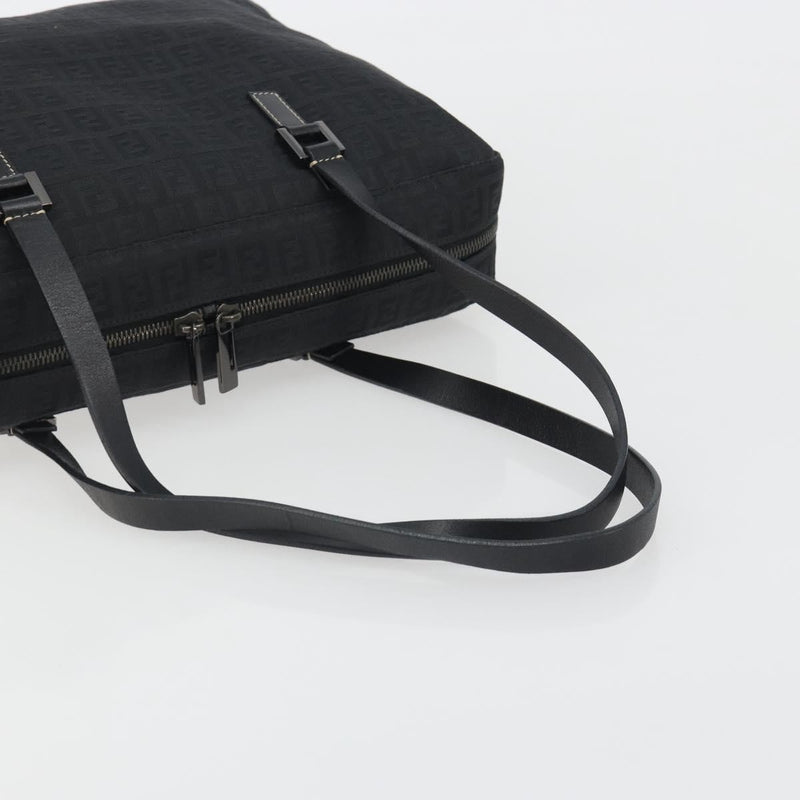 Fendi Shoulder Zucchino Canvas Black Bag