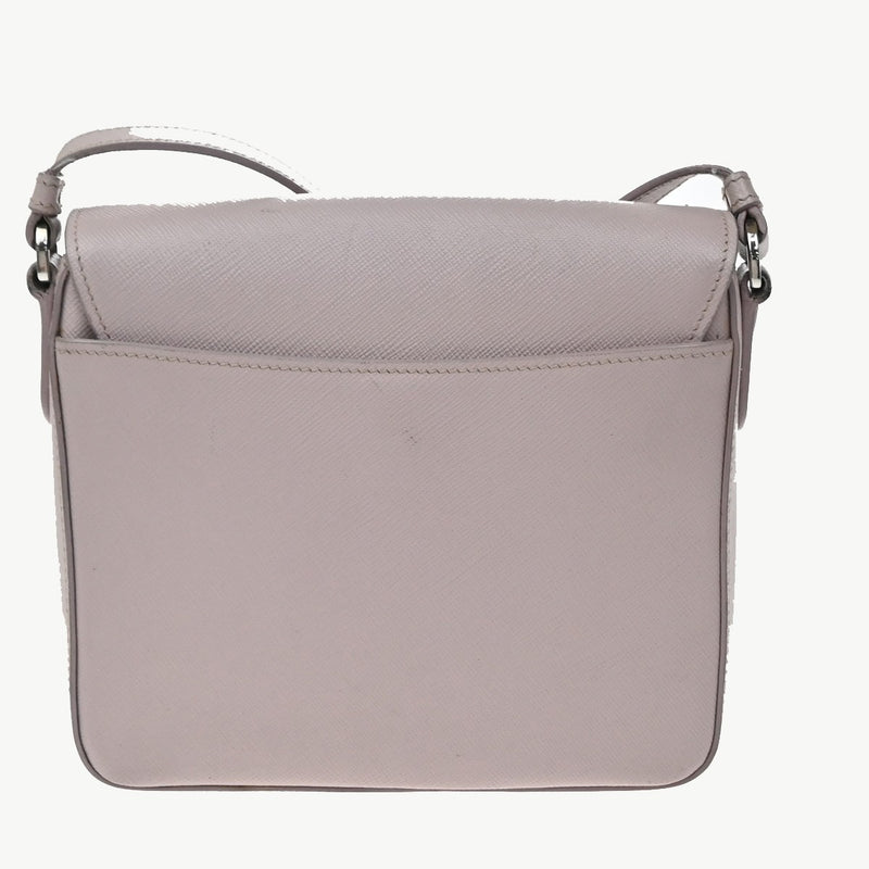 Prada Sound Flap Embroidered Saffiano Pink Leather Bag