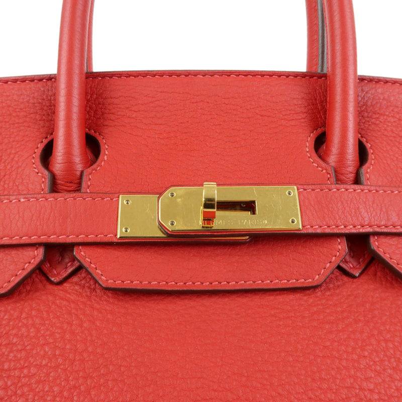 Hermes Birkin Red Togo With Gold Hardware Leather Bag