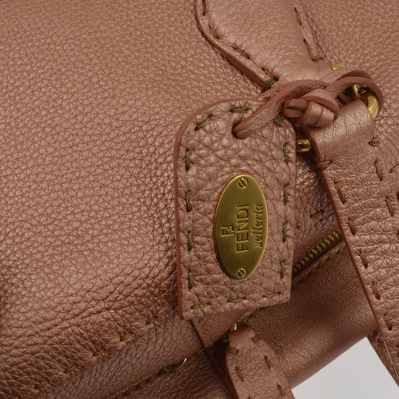 Fendi Selleria Handle Leather Pink Bag