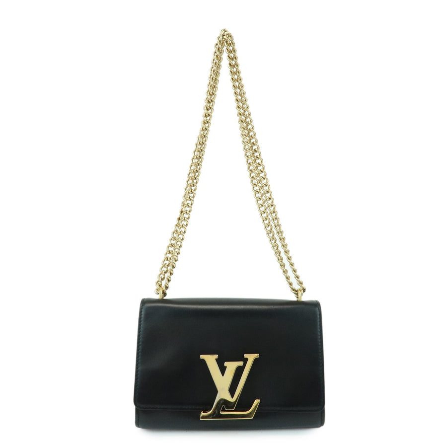 Louis Vuitton Chain Louise Clutch Leather Black
