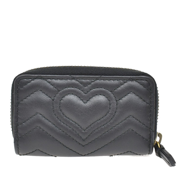Gucci Gg Marmont Zip Around Matelasse Leather Black Accessory