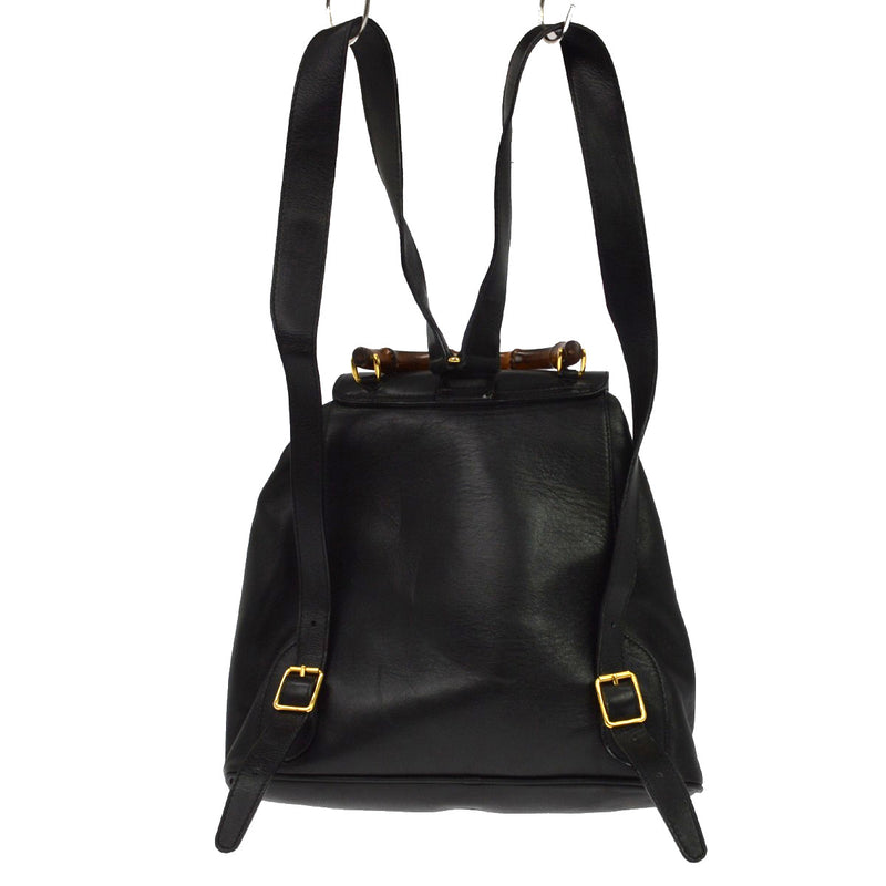 Gucci Vintage Bamboo Leather Black Bag