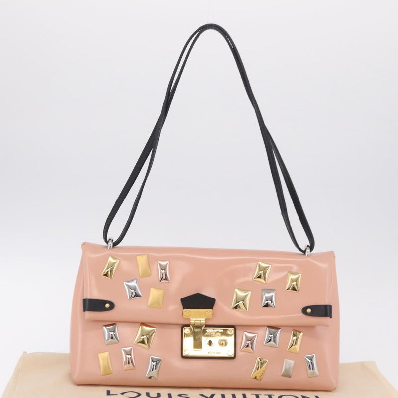 Louis Vuitton Sac Triangle Embellished Glazed Calfskin Pink Leather Bag