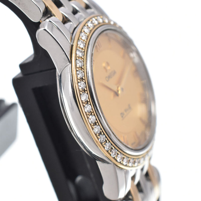 Omega De Ville Prestige Quartz Stainless Steel And Yellow Gold With Diamond Bezel Markers Watches