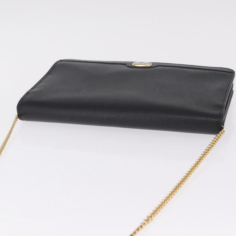 Christian Dior Vintage Honeycomb Canvas Black Leather Bag