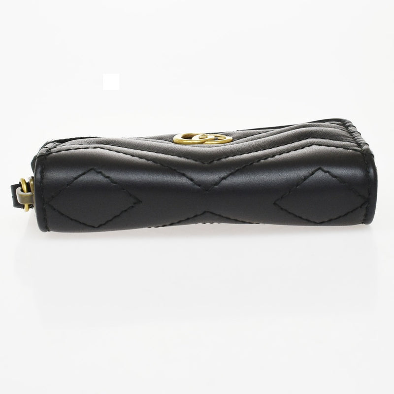 Gucci Gg Marmont Zip Around Matelasse Leather Black Accessory