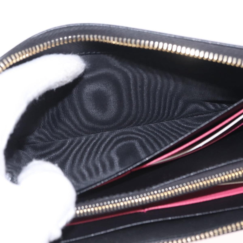 Prada Zip Around Tab Saffiano Leather Black Accessory