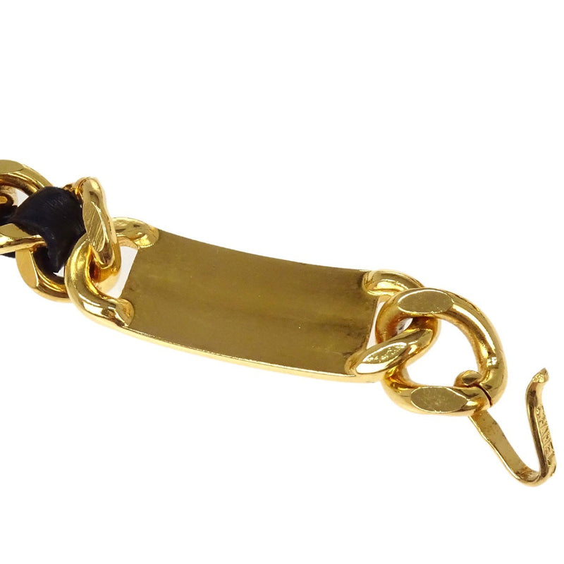 Chanel Cc Medallion Chain Belt Metal With Leather Gold Gold_plated