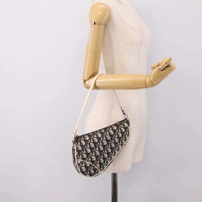 Christian Dior Vintage Saddle Diorissimo Canvas Gray Bag