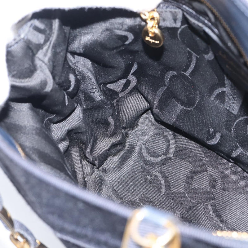 Salvatore Ferragamo Vala Canvas Navy Bag