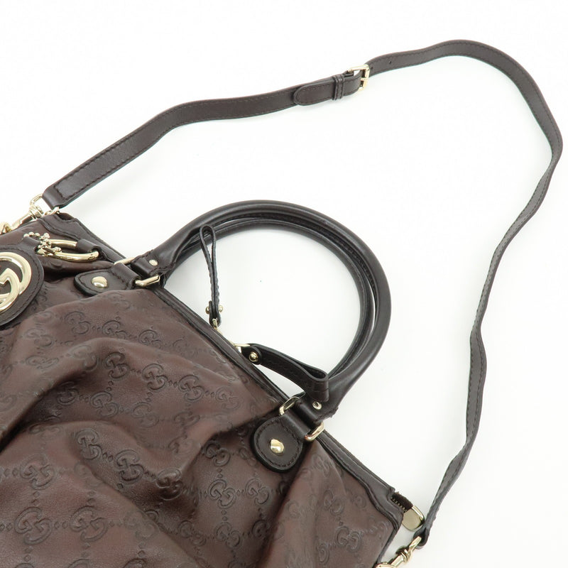 Gucci Sukey Top Handle Satchel Guccissima Leather Brown