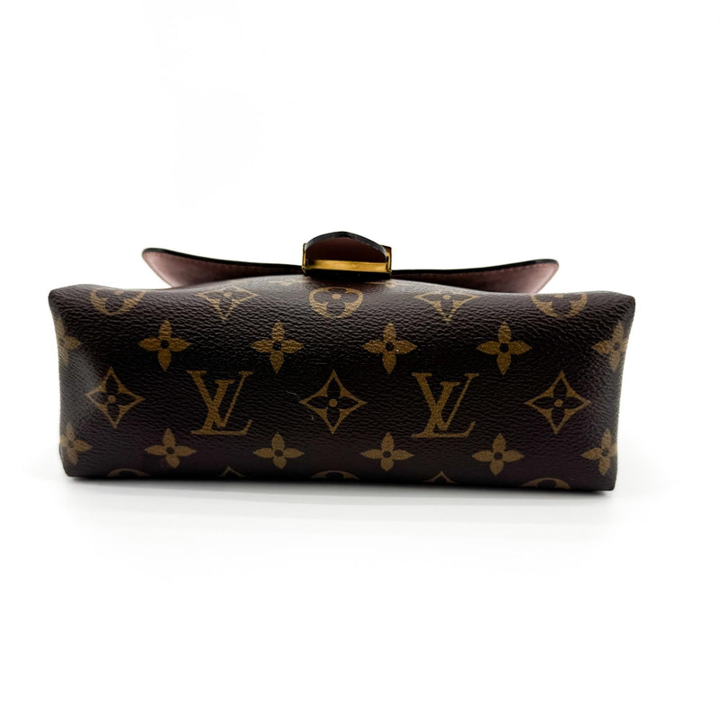 Louis Vuitton Braided Handle Locky Monogram Canvas With Leather Brown Bag