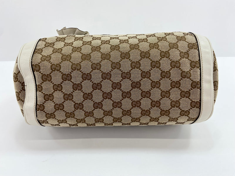 Gucci Trophy Boston Gg Canvas Beige Bag