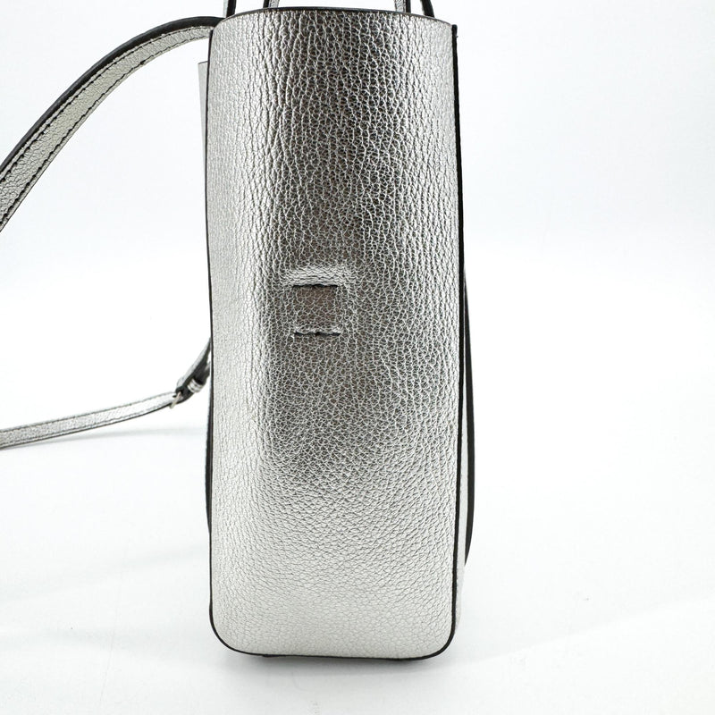 Balenciaga Everyday Patent Silver Leather Bag
