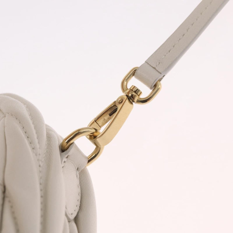 Miu Miu Wander Hobo Matelasse Leather White