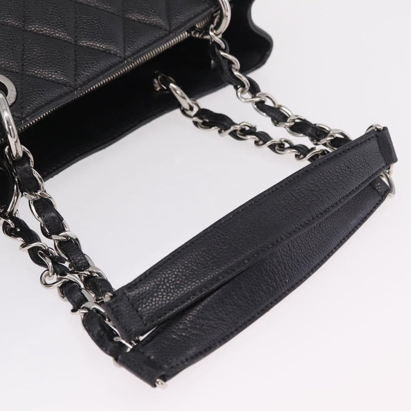 Chanel Grand Shopping Quilted Caviar Black Leather Bag