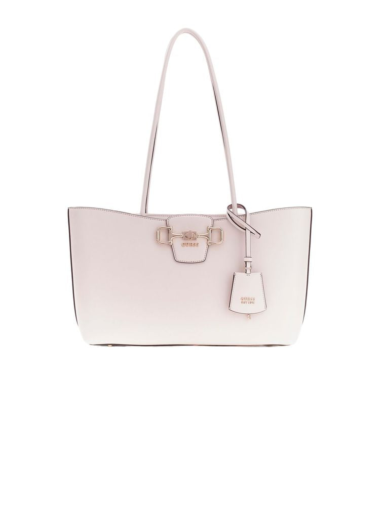 Guess Structured Polyurethane Tote Bag — Beige
