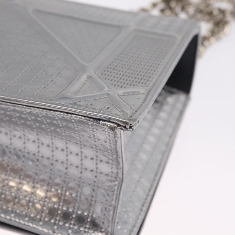 Christian Dior Diorama Flap Patent Silver Patent_leather Bag
