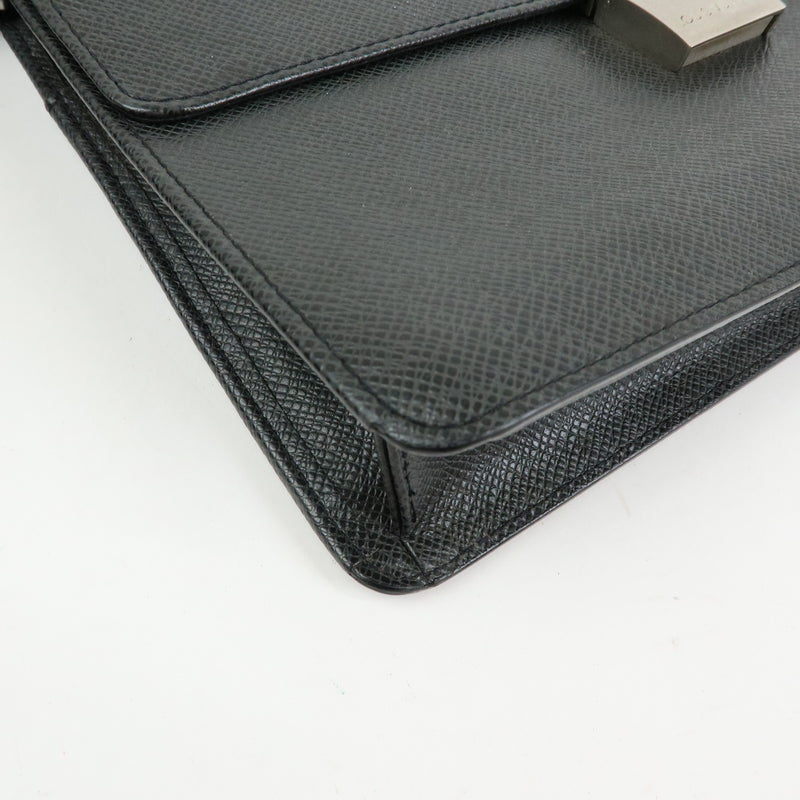 Louis Vuitton Selenga Pochette Taiga Leather Black Bag