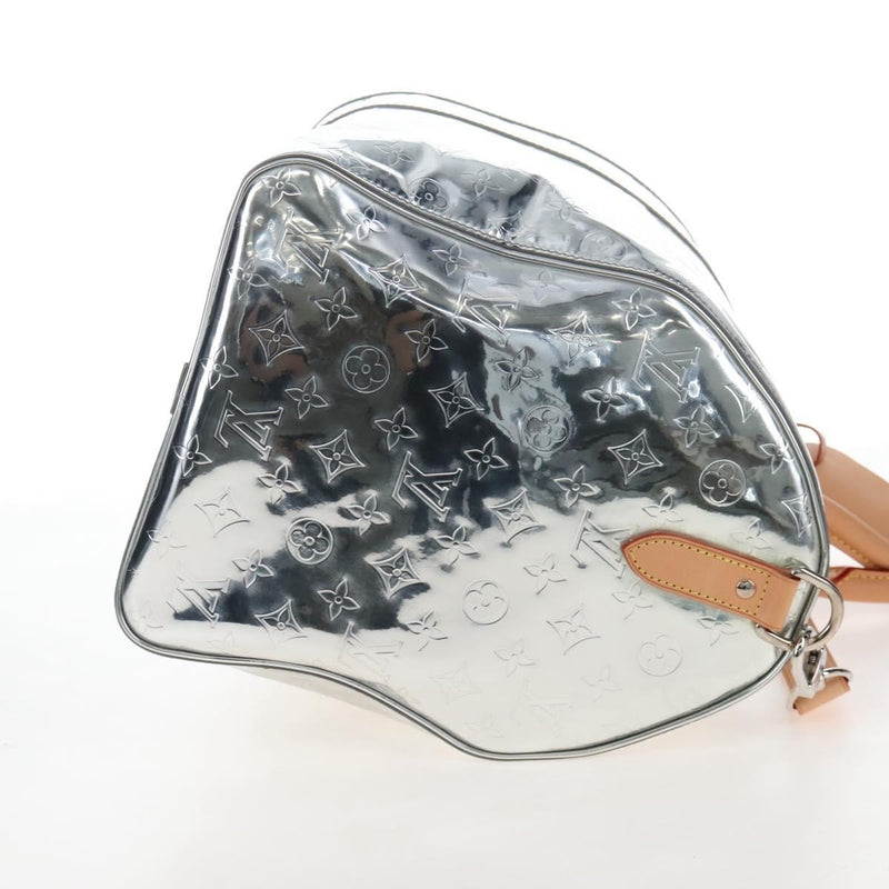 Louis Vuitton Keepall Bandouliere Monogram Mirror Coated Canvas Silver Leather Bag