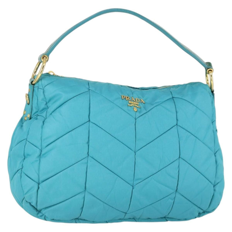 Prada Zip Hobo Chevron Tessuto Blue Nylon