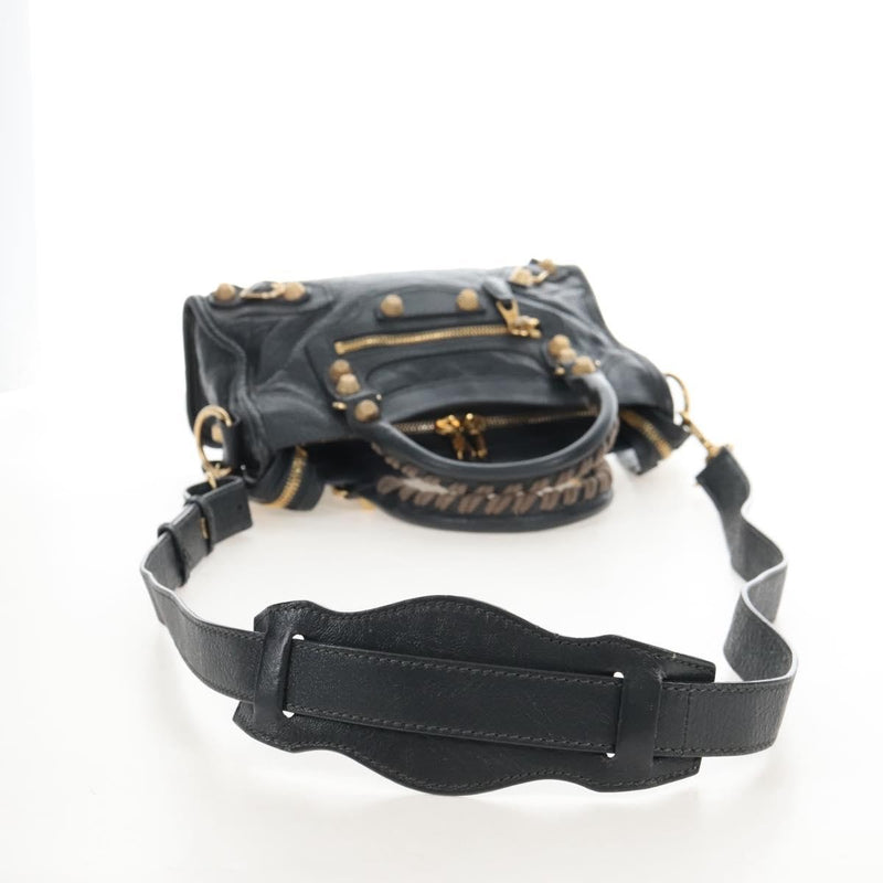 Balenciaga City Giant Studs Leather Gray Bag