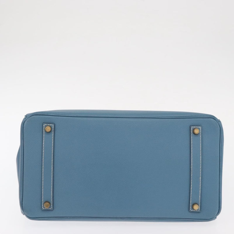 Hermes Birkin Blue Epsom With Gold Hardware Leather Bag