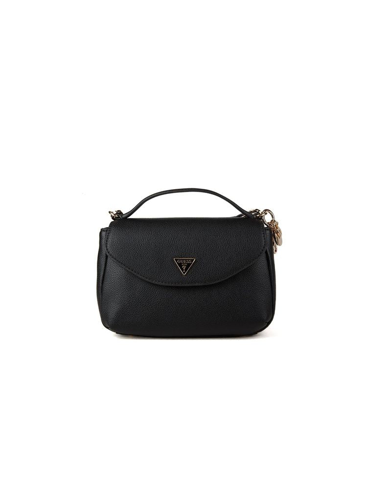 Guess Evie Top Handle Bag — Black Polyurethane