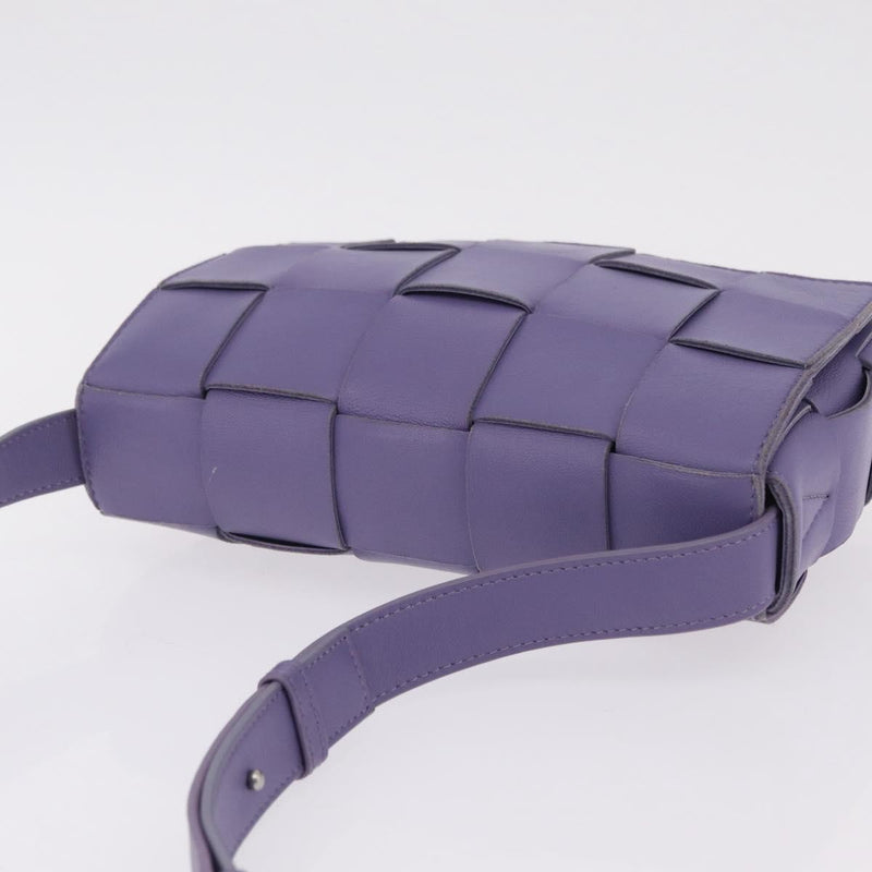 Bottega Veneta Cassette Maxi Intrecciato Leather Purple Bag