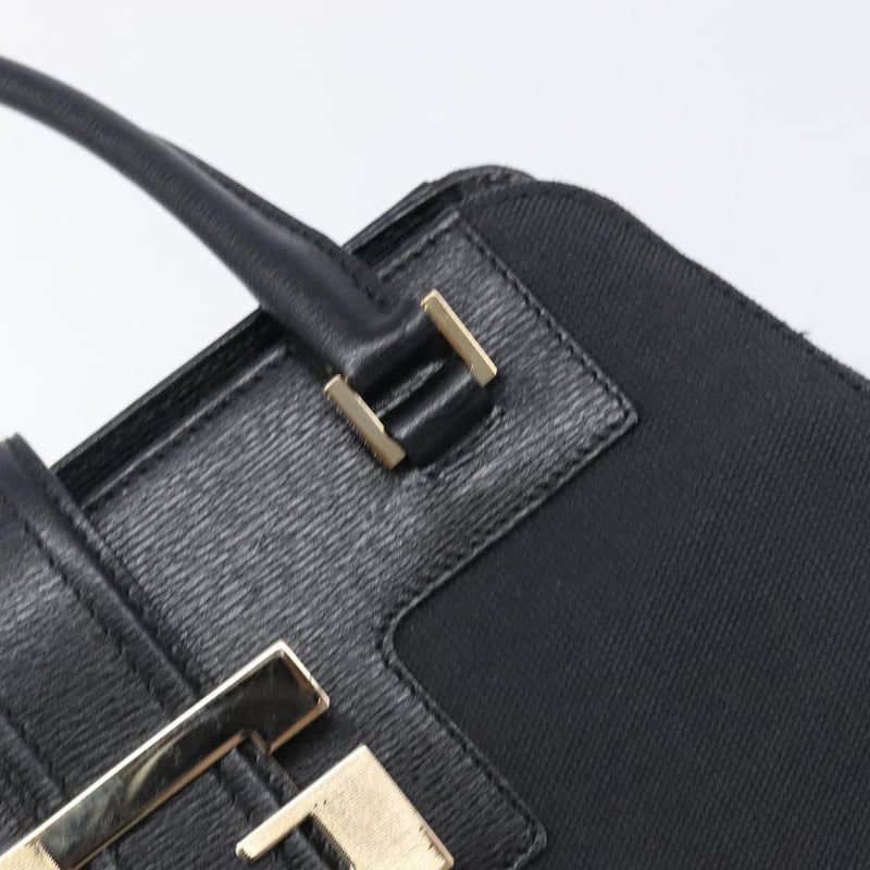 Gucci Vintage G Logo Canvas Black Leather Bag