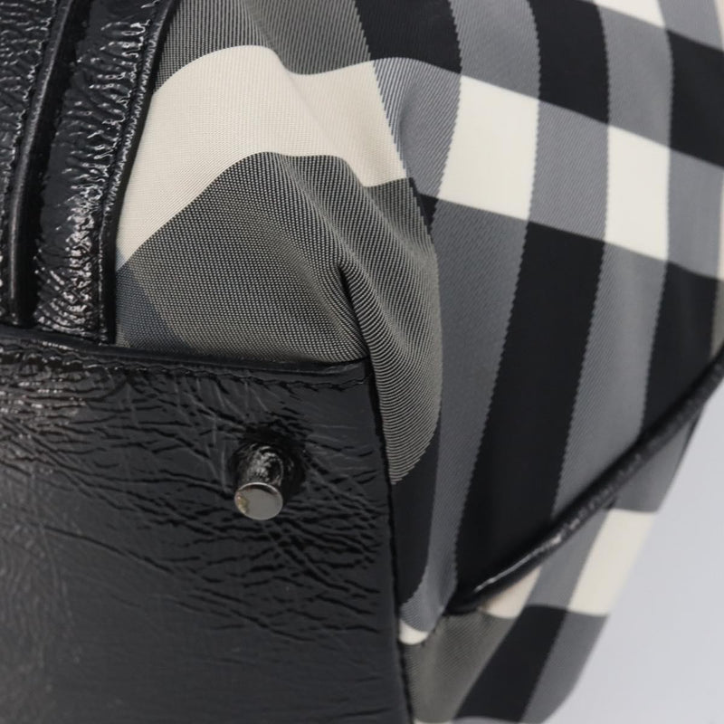 Burberry Nova Check Tote Canvas Pattern Black Nylon