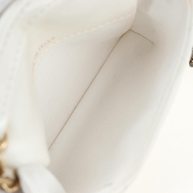 Chanel 19 Card Holder On Chain Quilted Leather White Bag