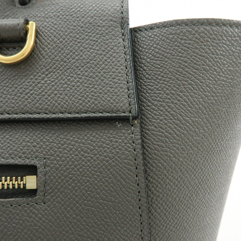 Celine Belt Textured Leather Gray Calfskin Bag