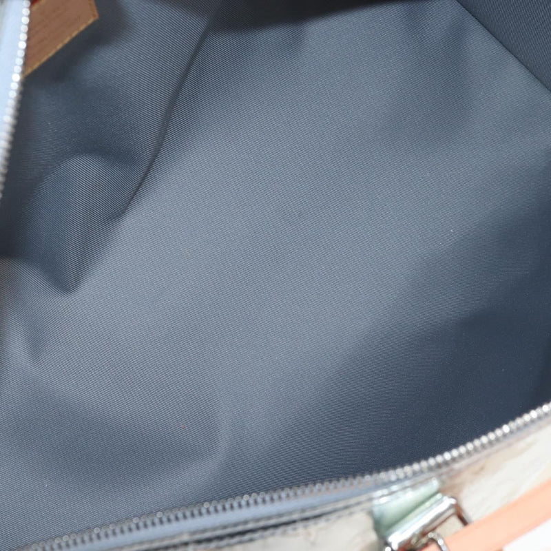 Louis Vuitton Keepall Bandouliere Monogram Mirror Coated Canvas Silver Leather Bag