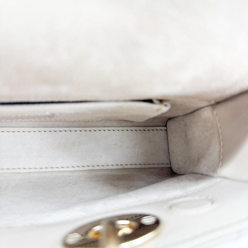 Christian Dior Lady D-Joy Cannage Quilt Lambskin Beige Leather Bag