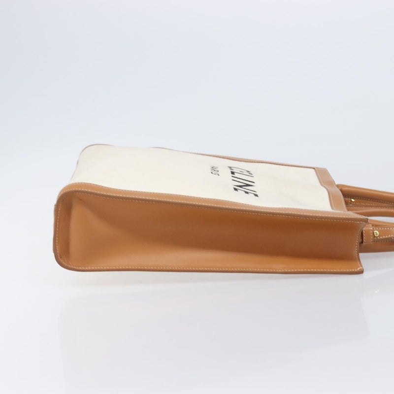 Celine Vertical Cabas Canvas With Leather Beige Bag